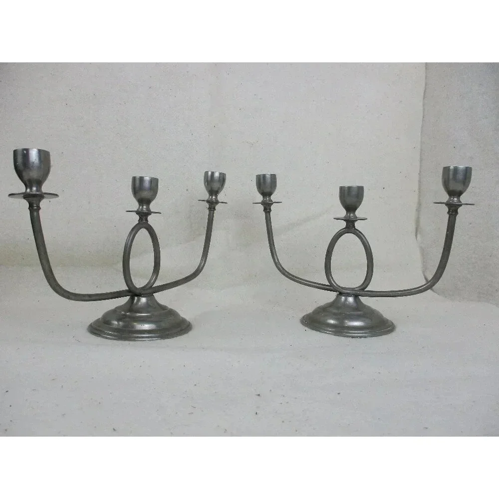 Plymouth Pewter candelabra three arm USA #84013 Candle holder Anniversary Mom